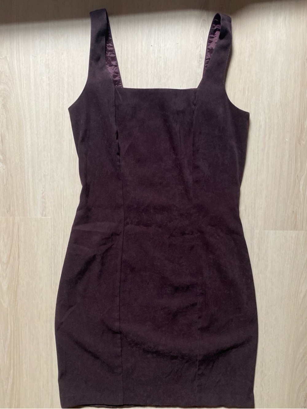 Square Neck Sleeveless Bodycon Dress in Dark Brown